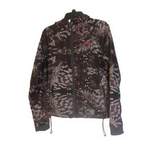 New Balance Windbreaker Jacket Women's Size Medium Retro Purple Brown Hoodie